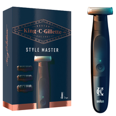 Мужской беспроводной триммер Gillette King Style Master C. Для щетины и точного стайлинга с 4D-лезвием