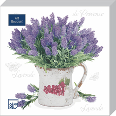 Салфетки Art bouquet бумажные лаванда 33х33 3сл 20шт