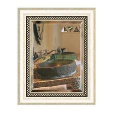 Зеркало с фацетом в багетной раме Evoform состаренное серебро с плетением 70 мм 43х53 см