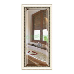 Зеркало с фацетом в багетной раме Evoform состаренное серебро с плетением 70 мм 53х113 см