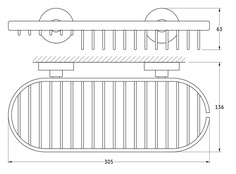 Полочка-решетка с мыльницей 31 cm (хром) ARTWELLE HAR 019