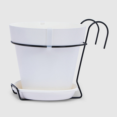 Горшок для цветочного балкона Artevasi Capri 20см белое с кронштейном