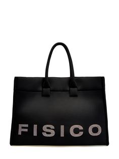 Вместительная сумка-шоппер с декором из стразов Fisico