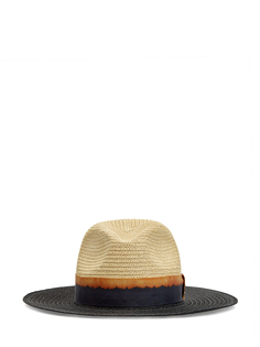 Плетеная шляпа с лентой и символикой из кристаллов Lorena Antoniazzi