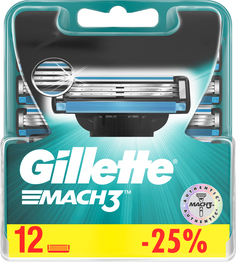 Сменные кассеты для бритья Gillette Mach3 12 шт