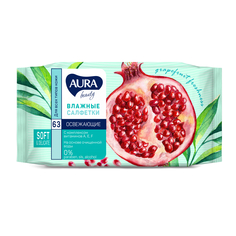 Салфетки влажные Aura для всей семьи 63 шт, в ассортименте