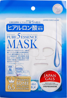 Маска для лица Japan Gals Pure 5 Essence С гиалуроновой кислотой 1 шт