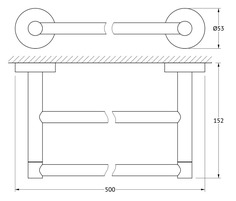 Штанга для полотенца двойная 50 cm (хром) ARTWELLE HAR 030