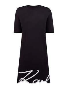 Платье-футболка с контрастным декором K/Signature Karl Lagerfeld