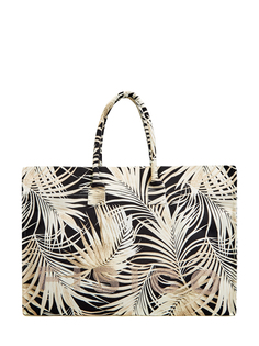 Пляжная сумка из хлопка с тропическим принтом и стразами Fisico
