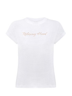 Хлопковая футболка с минималистичным принтом Relaxing Hood Eleventy