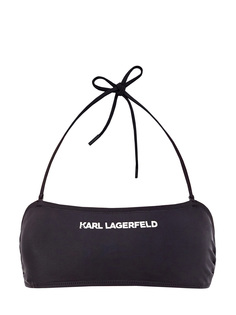 Лиф-бандо с завязками и контрастным логотипом Karl Lagerfeld