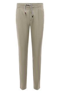 Брюки из хлопка и льна Brunello Cucinelli