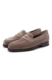 Замшевые лоферы Santoni