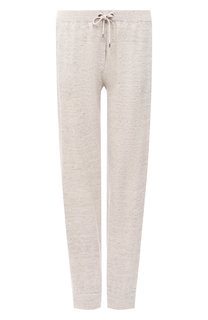 Джоггеры из льна и хлопка Brunello Cucinelli