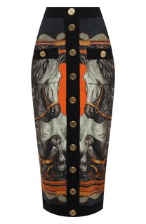 Шерстяная юбка Balmain