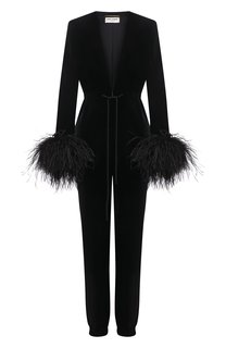 Комбинезон из вискозы с отделкой перьями Saint Laurent
