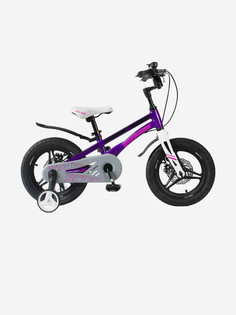 Детский Велосипед MAXISCOO "Ultrasonic" Deluxe Plus 14" с дисковыми тормозами, фиолетовый,