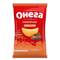 Чипсы рифленые Онега стейк на гриле, 75 г