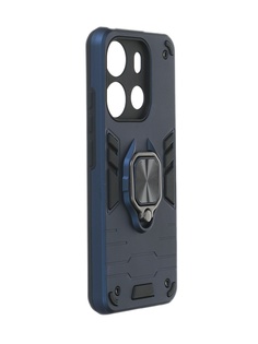 Чехол DF для Infinix Smart 7 / Tecno Spark Go 2023 / Tecno Pop 7 Pro с магнитом и кольцом Dark Blue inArmor-05