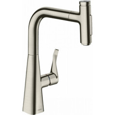Смеситель для кухни Hansgrohe Metris Select M71 выдвижной излив, нержавеющая сталь (73822800)