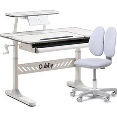 FunDesk Комплект парта Tulipa grey + кресло Mente grey