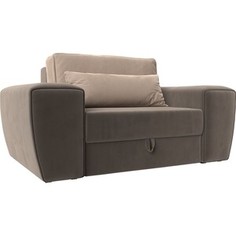 Лига Диванов Кресло Лига-008 велюр коричневый/бежевый 118834