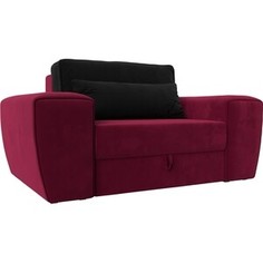 Лига Диванов Кресло Лига-008 микровельвет бордовый/черный