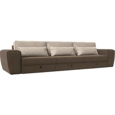Лига Диванов Прямой диван Лига-008 Long рогожка коричневый/бежевый 119094