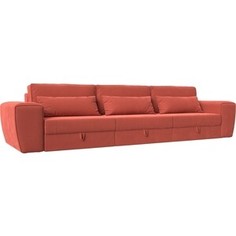 Лига Диванов Прямой диван Лига-008 Long микровельвет коралловый