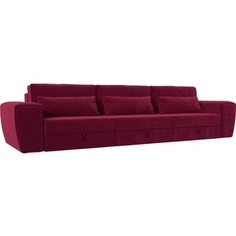 Лига Диванов Прямой диван Лига-008 Long микровельвет бордовый