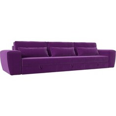 Лига Диванов Прямой диван Лига-008 Long микровельвет фиолетовый