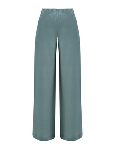 Льняные брюки-палаццо с эластичным поясом и карманами Gran Sasso
