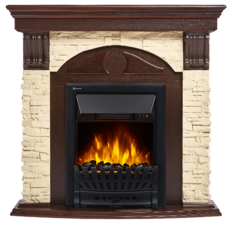 Электрокамин Electrolux Torre Classic слон. кость/темный дуб с очагом Classic EFP/P-1020LS