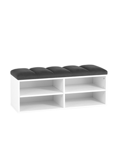 Обувница Хольст 2 Stool Group белая велюр тёмно-серый