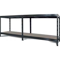 AR SHELVING Стеллаж металлический Rivet Stabil XL 180x160x60, цвет серый, 4 полки ХДФ
