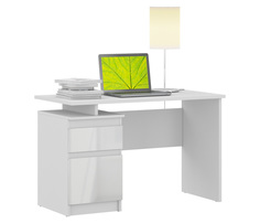 Стол компьютерный СТОЛПЛИТ, Медея СБ-2513.Н, с тумбой, белый, 19*75*59 см