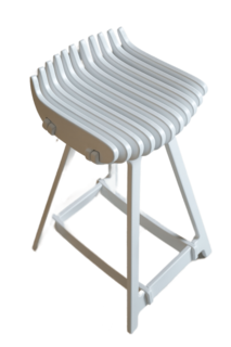 Барный стул Playwoods из дерева Белый мини