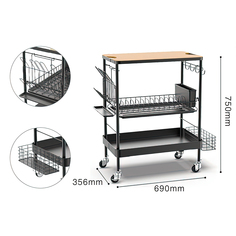 Кухонная тележка для хранения Biotorg 3 полки