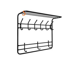 Вешалка настенная металлическая ЗМИ, размер 73х22х58 см, цвет черный