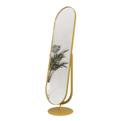 Зеркало напольное OZEVIS Gold 165x46 см, дизайнерское, в золотой металлической раме Genglass