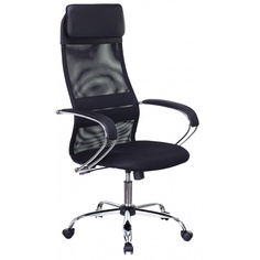 Кресло VB_EChair-655/SL/BL TTW сетка/ткань черный хром No Brand