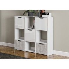 Стеллаж Мико 3 секции 1290х320х1150 белый/бриллиант/Бетон No Brand