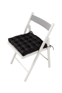 Подушка на стул Bio-Textiles "ЛОФТ" с завязками с лузгой гречихи, 40*40 черная