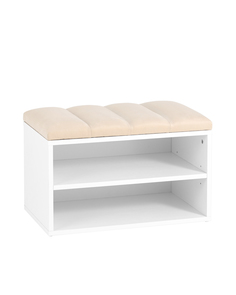 Обувница Хольст Stool Group белая велюр бежевый