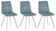 Комплект стульев Терминал MIA велюр мятный, опоры белые, 3 шт.