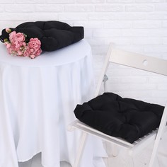 Адель Набор подушек для стула непромокаемых 40х40см 2 шт, цвет черный, файберфлекс, грета
