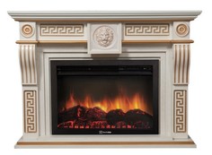 Электрокамин Electrolux Vittoriano 30 белёный дуб с золотой патиной с очагом EFP/P-3020LS