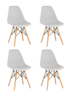 Комплект стульев 4 шт. Stool Group EAMES DSW Style, светло-серый