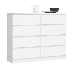 Комод 8 ящиков Норд №4 1200.8 белый Форес